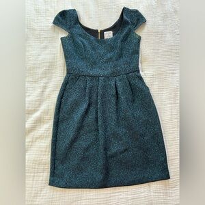 Amanda Uprichard x CUSP teal blue Shimmery Mini Dress Pockets Medium